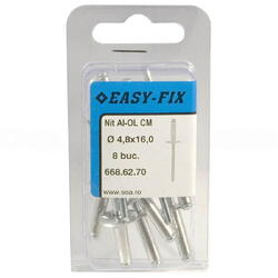 EasyFix Nituri pop cap marit 16mm al/otel 4.8x16mm 8buc/blister 667.12.00 22931