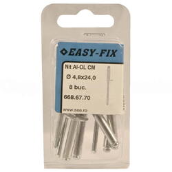 EasyFix Nituri pop cap marit 16mm al/otel 4.8x25mm 8buc/blister 667.68.00 22933
