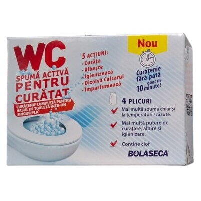 Bolaseca Spuma activa pentru curatare si igienizate wc 4 plicuri 55gr. 16310103