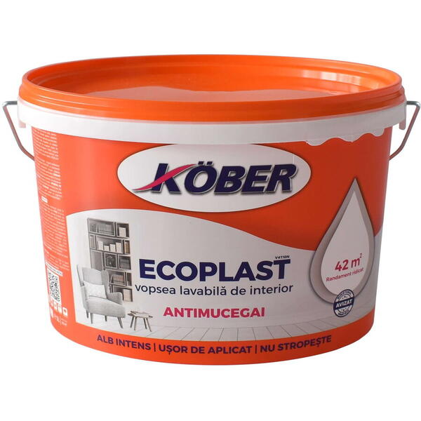 Vopsea lavabila ecoplast V4110N-P 3l Kober